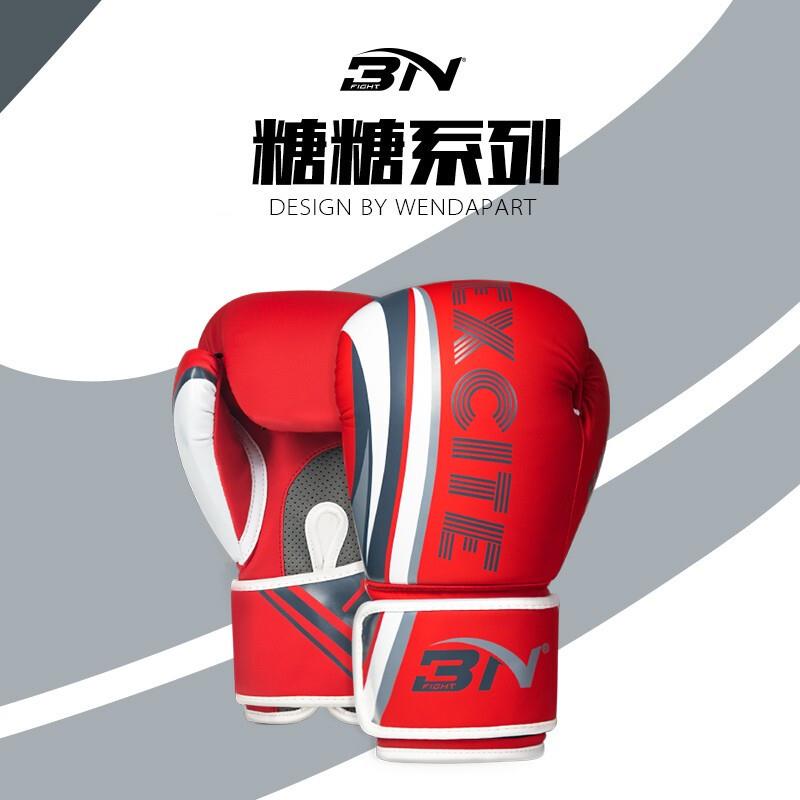 BN FIGHT拳击手套 透气成人散打搏击拳套 男女训练比赛手套 糖糖