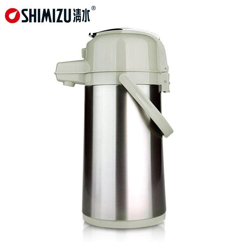 SHIMIZU/清水气压式热水瓶玻璃内胆家用暖瓶办公不锈钢保温瓶3172