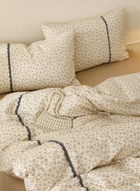 2026新款13070全棉纯棉40支斜纹蕾丝四件套