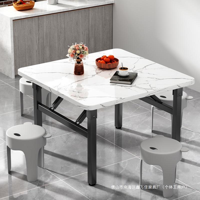 折叠桌子家用小方桌新款简易摆摊桌冬天小户型四方桌子矮桌正方形