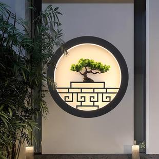 户外壁灯新中式庭院灯太阳能户外花园影壁墙镶入式双面室外景观灯