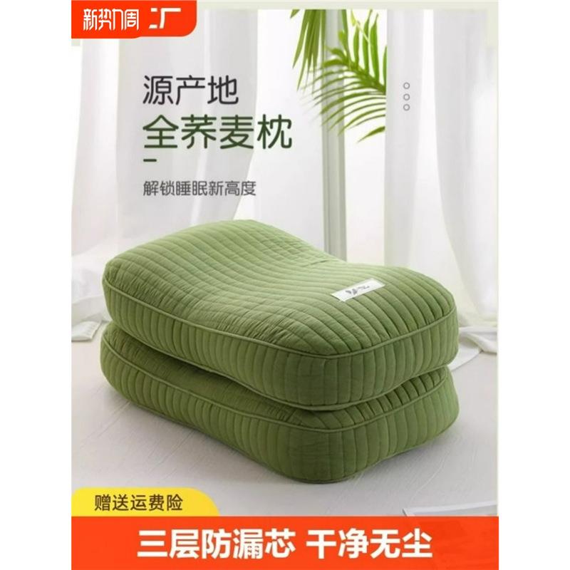 全荞麦皮壳枕头护颈椎助睡眠决明子枕芯硬整头成人男护颈枕小高枕