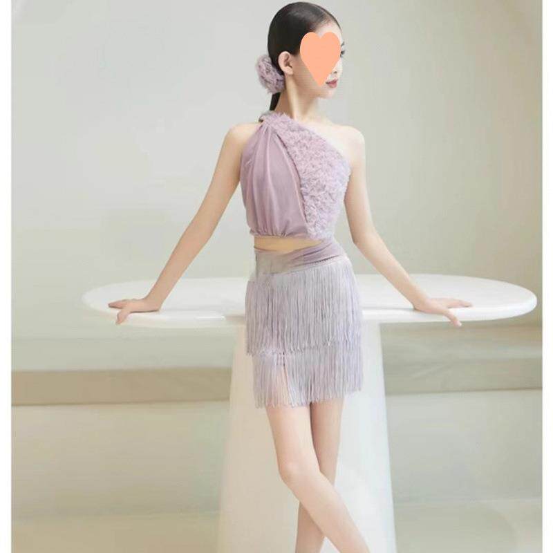 夏季新款拉丁舞服练习服演出舒适套装显白高档亲肤少儿舞台表演服