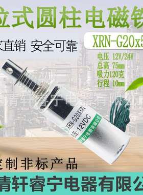 热卖微小型直流拉动圆管式电磁铁 XRN-G20X51L吸力120克行程10mm