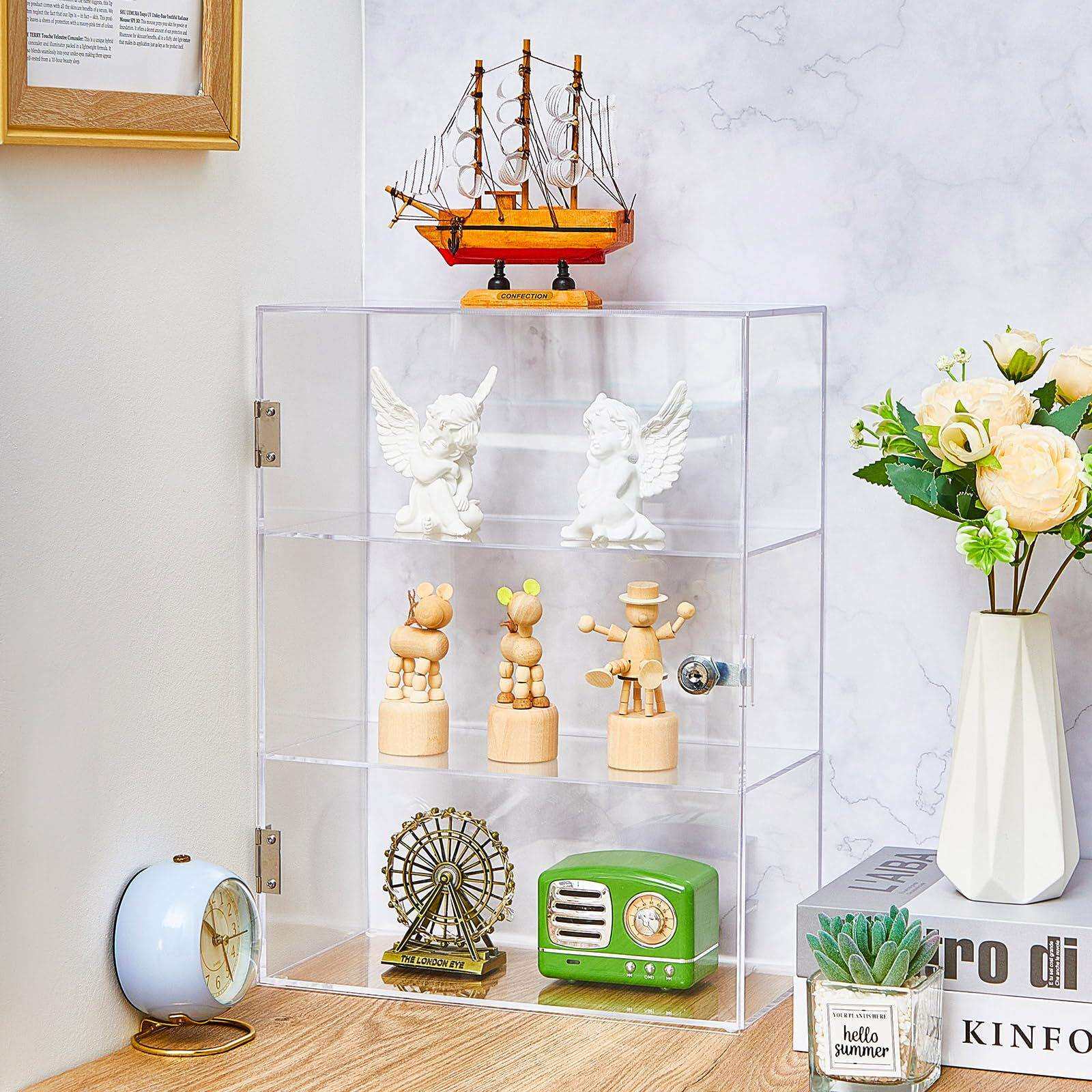 3层亚克力防尘展示柜带锁收藏品储物柜迷你 Funko Pop 公仔展示盒