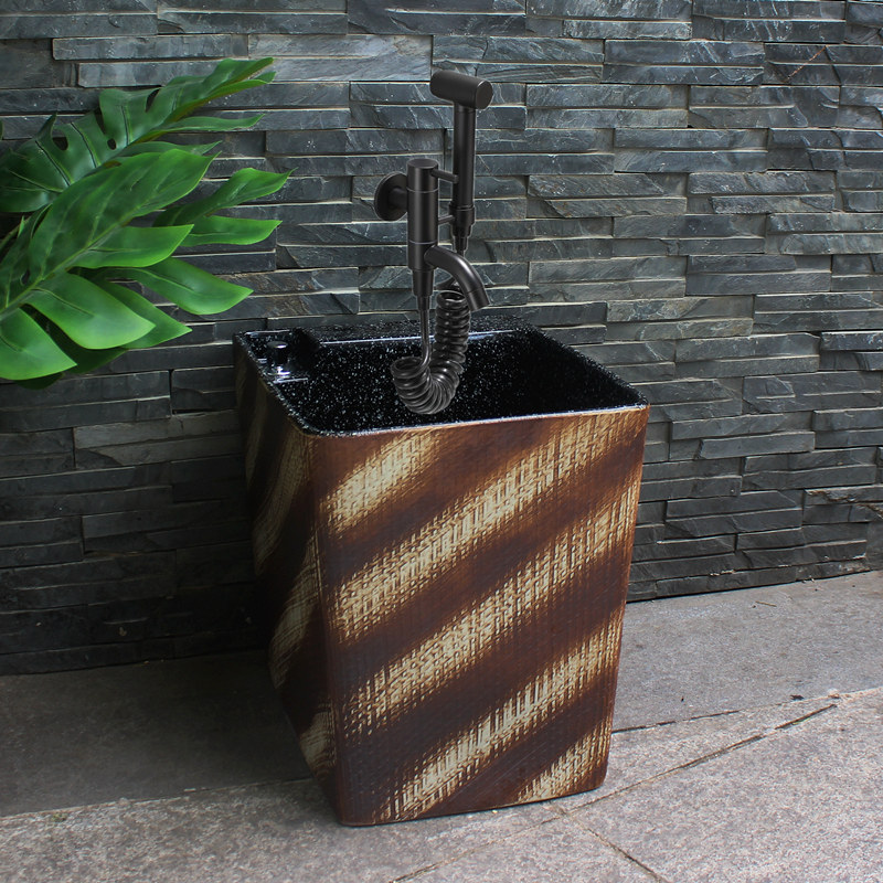 陶瓷拖把池阳台家用拖布池台控墩布池庭院一体方形洗拖地盆卫生间