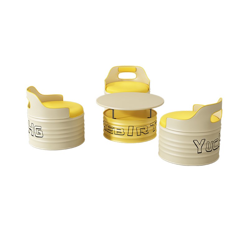 工业奶茶风咖啡厅卡座油桶桌椅网红餐厅烧烤酒清吧休息区汽修沙发