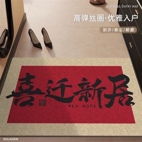入户门垫玄关室外丝圈免洗可擦地垫乔迁新L居大门进门刮沙蹭土脚