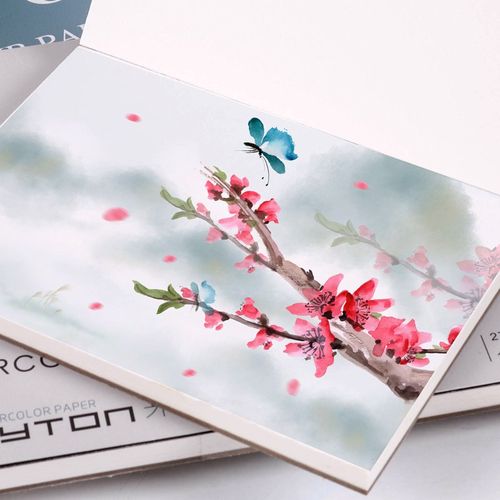 莱顿对开水彩纸水彩本棉浆中粗纹大8K大4K画画本加厚350g/450g全