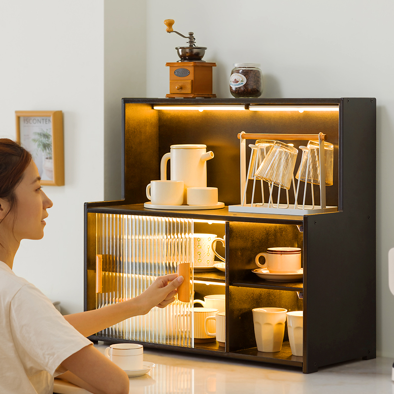 防尘杯架杯子收纳架桌上置物架桌面收纳盒家用水杯茶具收纳柜架子