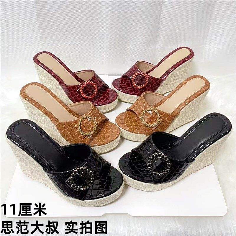 2025夏季新款高跟厚底凉鞋女夜店松糕坡跟韩版一字拖鞋时尚百搭潮,女鞋,一字拖,淘宝优惠券,粉丝福利购,淘宝优惠卷