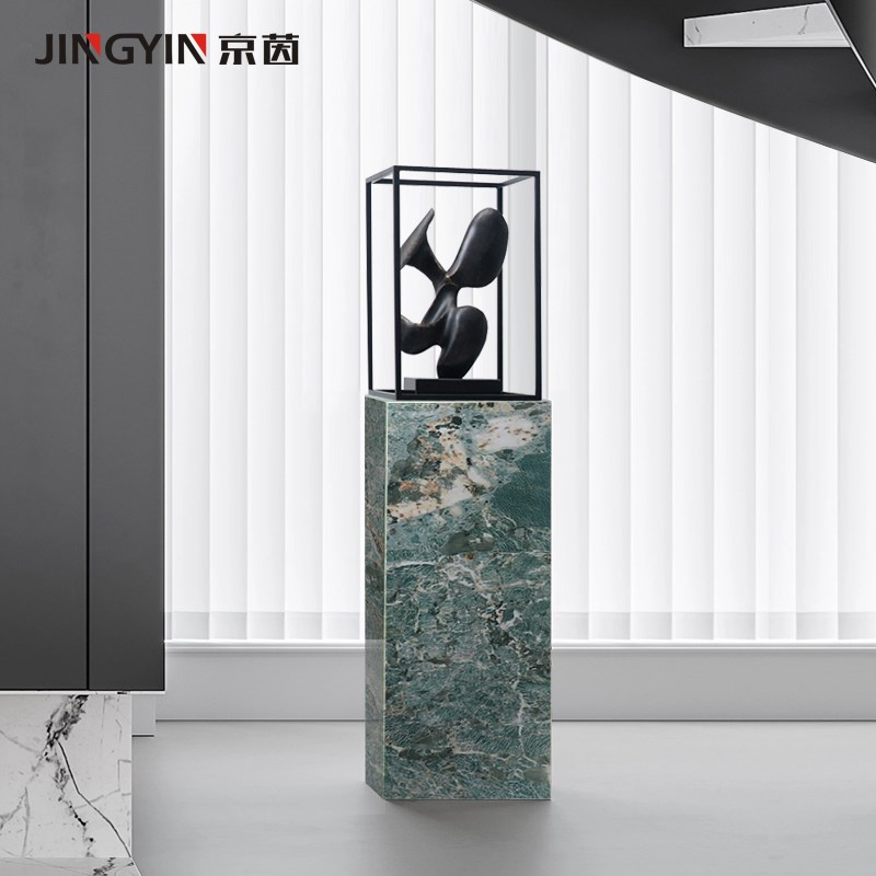 大理石底座酒店别墅装饰立柱样板间客厅工艺品落地摆件橱窗摆台