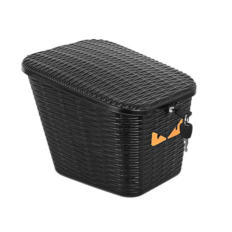 通用型山地自行车后车筐加厚带盖防E雨后座架置物筐带锁防盗后座