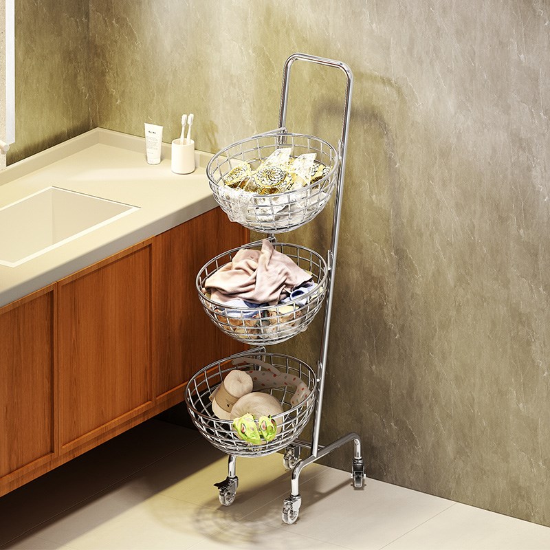 脏衣篮推车浴室卫生间可移动洗衣篓置物架家M用多层洗衣用品收纳