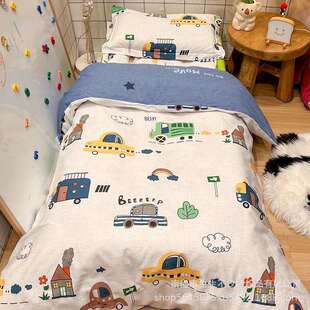 全棉纯棉幼儿园小被子三件套宝宝午睡床上用品儿童床垫入园六件套