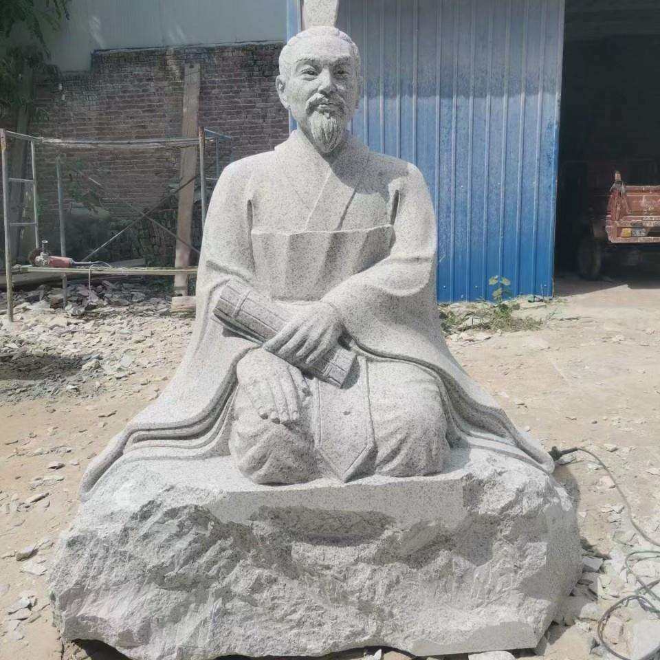 石雕人物半身雕像白求恩华佗四大名医古代名医肖像雕塑厂家