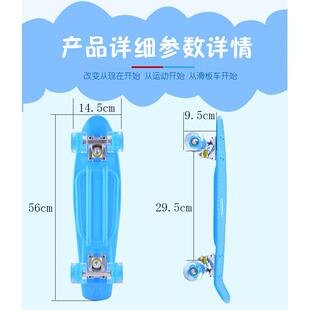 小鱼板闪光轮塑料香蕉板四轮滑板22英寸鱼板skateboard亚马逊跨境