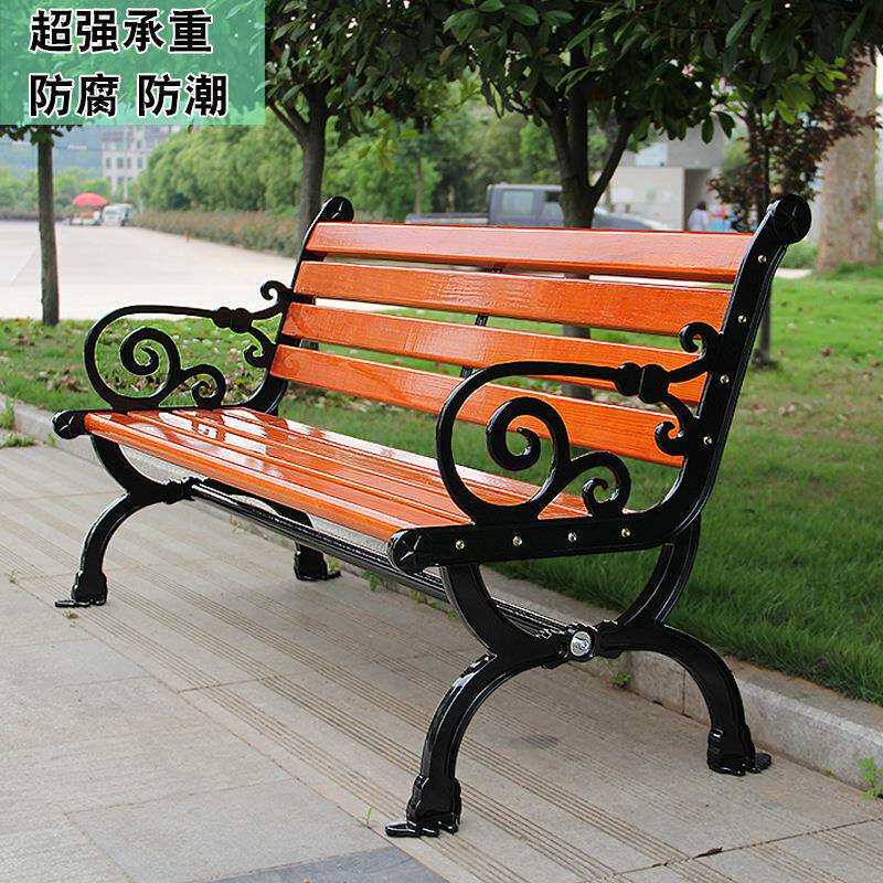 户外公园椅简约休闲排椅广场学校座椅小区靠背椅庭院塑木长椅