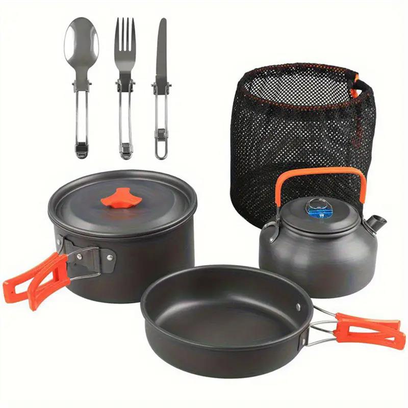 DS308户外炊具2-3人便携式水壶套锅野外餐具套装野营锅具户外餐具