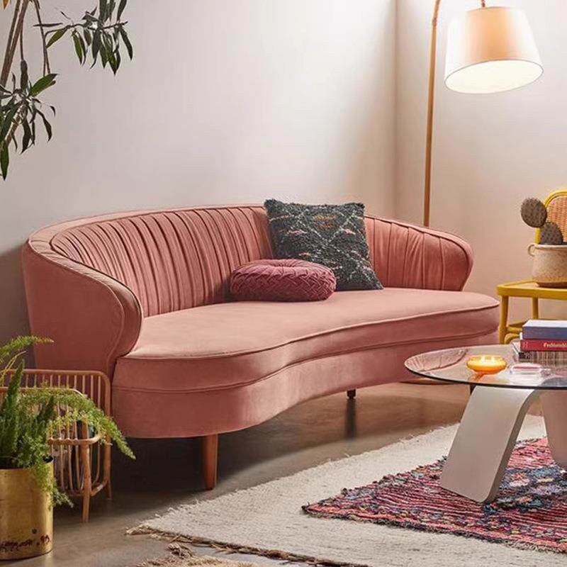 法式复古丝绒布艺沙发客厅现代简约民宿Vintage风中古风店铺沙发