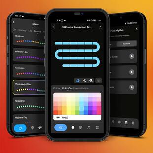 电视高清RGB电竞追光氛围灯带同步同屏显款器背景桌面拾音灯电脑