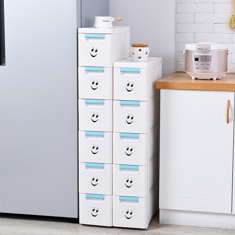 19cm宽夹缝收纳柜抽屉式浴室卫生间塑料储物柜子厨房缝隙窄置物柜