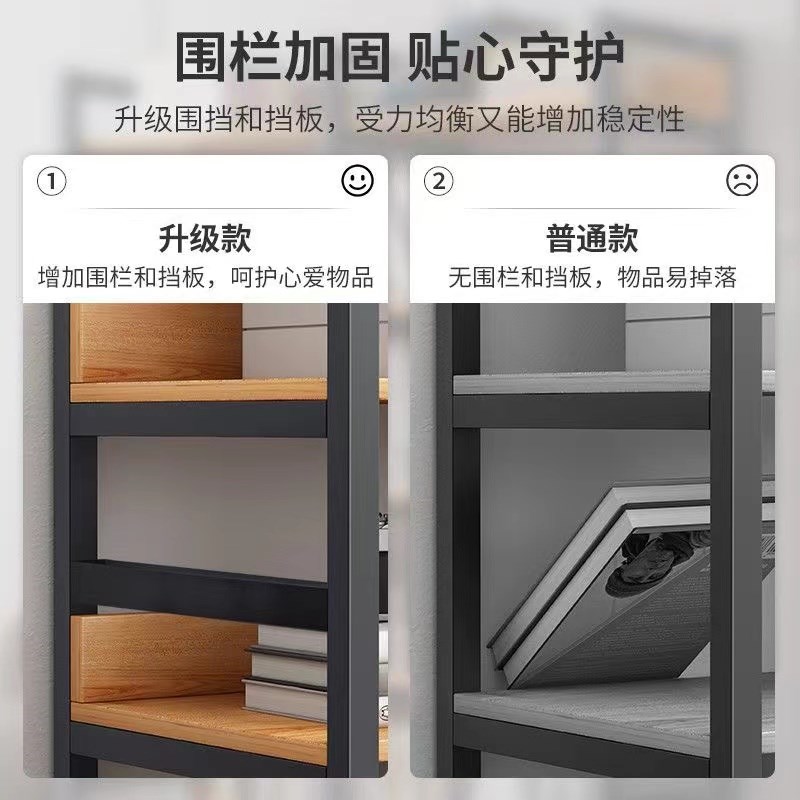 置物架多层收纳架货架家用书架落地展示架简易钢木储物架子收纳架