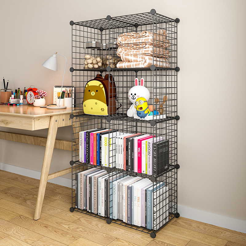 桌面书架置物架办公室桌上整理收纳架子铁艺落地学生简易小型书柜