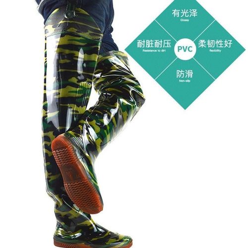 水鞋男款高长筒过膝软底防滑水田插秧钓鱼腿裤半身防水雨鞋下水裤