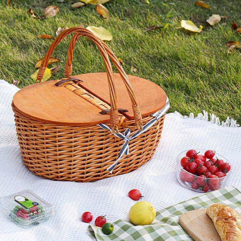 亚马逊新款藤编野餐篮户外野炊春游柳编提篮手提带盖果篮田园郊游,鲜花速递/花卉仿真/绿植园艺,割草机/草坪机,淘宝优惠券,粉丝福利购,淘宝优惠卷