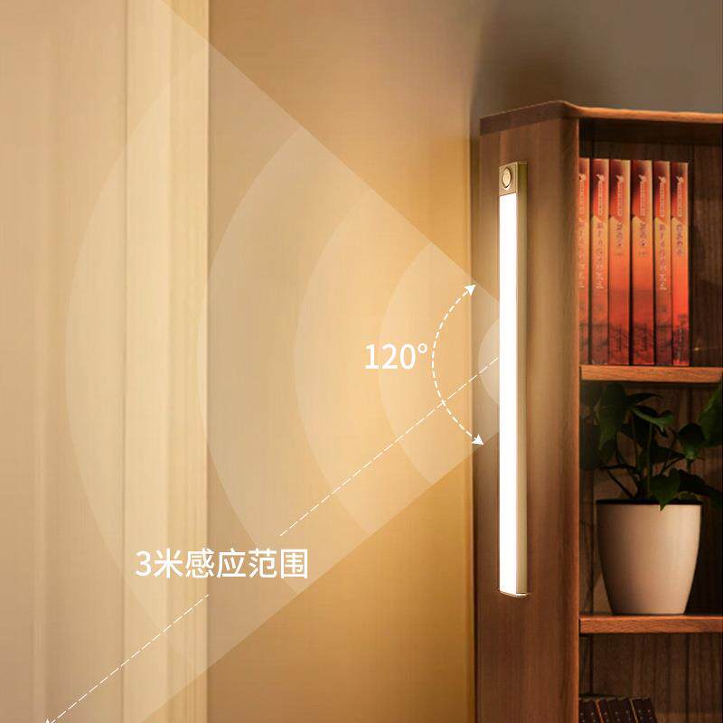 长条橱柜灯床光控LED无布灯带楼道自粘感应灯磁吸线灯条充电