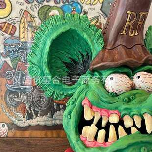 跨境新品Rat Fink Head Figure Big Daddy老鼠芬克头图大爸爸树脂