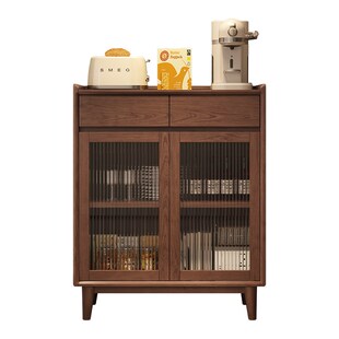 全实木餐边柜靠墙一体储物柜茶水柜家用厨房橱柜酒柜客厅小置物柜