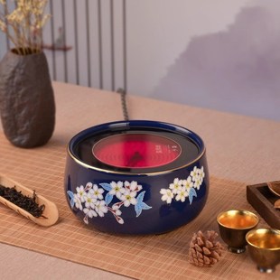 小型迷你烧水煮茶器 电陶炉静音九谷茶炉家用办公台式 莺歌烧 新品