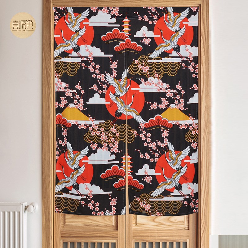 艺术布帘定制加工日式门帘短帘隔断帘寿司店厨房餐厅广告门帘印刷