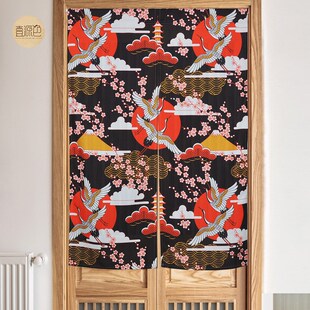 艺术布帘定制加工日式门帘短帘隔断帘寿司店厨房餐厅广告门帘印刷