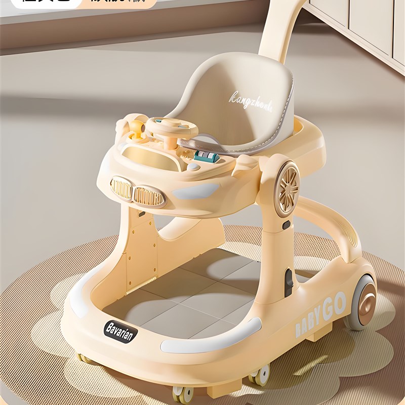 婴儿学步车防o型腿防侧翻可折叠多功能推车6到18个月学走路助步车