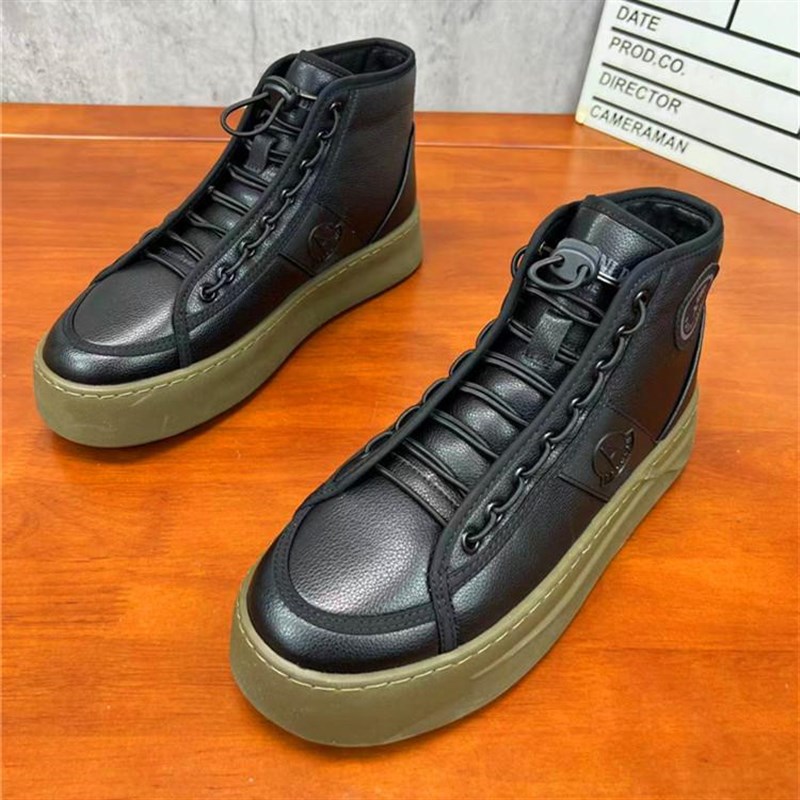 冬季加绒保暖高帮男鞋厚底增高休闲鞋韩版时尚百搭潮流防滑底板鞋