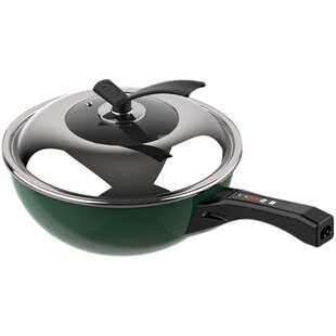 电炒锅多功能家用电炒菜炒锅一体式不粘锅宿舍插电大功率爆炒电锅