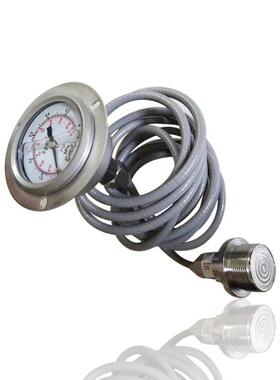 锅炉用毛细管耐高温充油压力表全钢304轴向带前边YNBF60ZT 0.6MPA