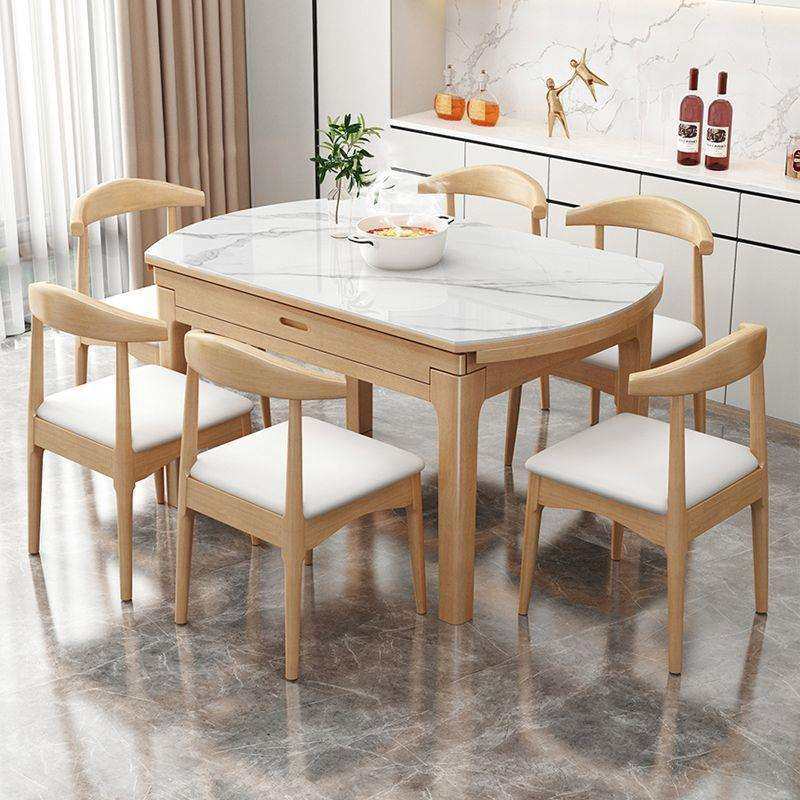 北欧原木风岩餐桌椅岩板组合实木家用小户型现代简约伸缩折叠饭桌,3C数码配件,USB灯,淘宝优惠券,粉丝福利购,淘宝优惠卷