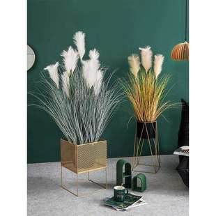 新款客厅装饰仿真花束芦苇草绿植假花大号盆栽假树真