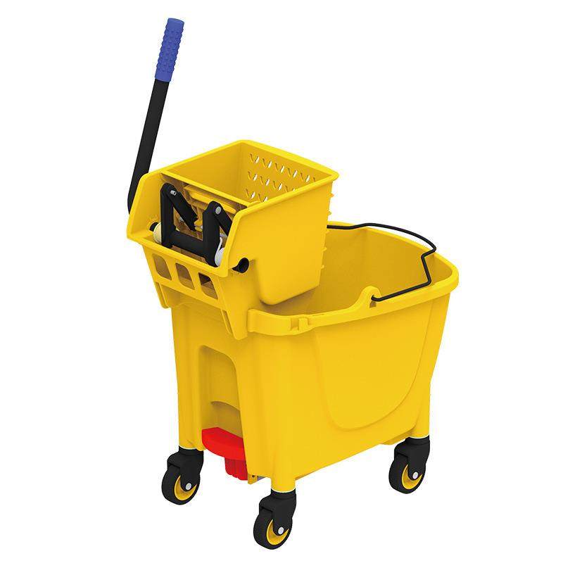 白云清洁34升脚踏式排水单桶榨水车拖地桶免手洗压柞水车AF08078A