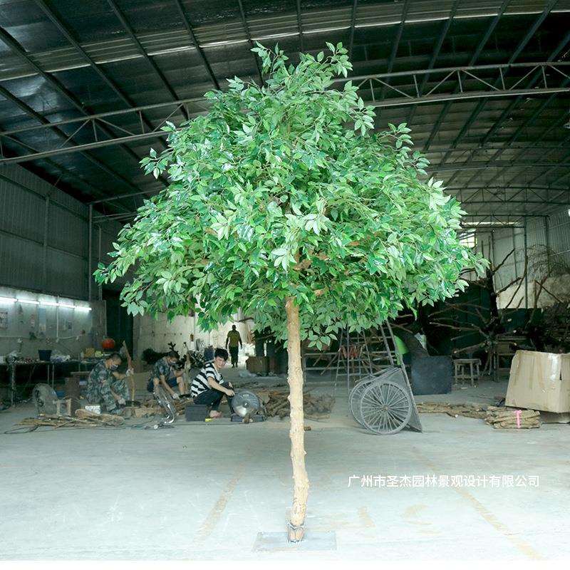 厂家直销仿真榕树真木杆户外大厅落地装饰绿色植物大型人造榕树