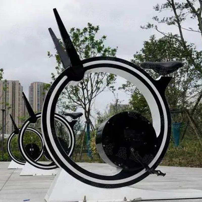 无动力迷你喷泉发光单车 景区广场动感发电不锈钢七彩发光设备