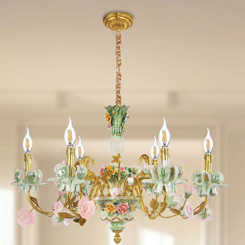 法式田园全铜吊灯创意卧室客厅灯具餐厅全铜吊灯非标厂家