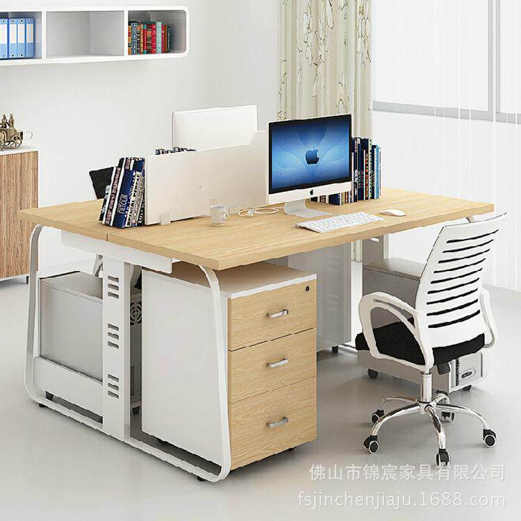 办公桌2人位职员电脑桌椅组合面对面屏风4人位员工电脑桌自由书桌