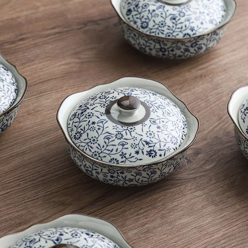 餐厅特色菜煲菜羹碗带盖陶瓷饭碗可蒸微波炉加热碗商用料理上汤碗