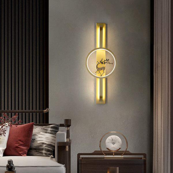 创意网红具客厅现代头灯新中式壁灯楼梯过道电视背景墙壁灯卧室床