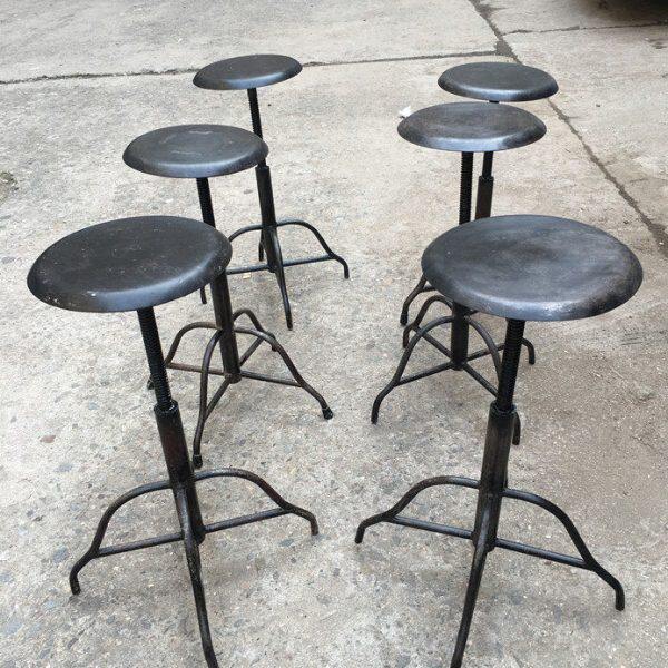 阳台花园咖啡厅椅子吧台凳别墅铁艺旋转户外古典加高loft铁工业风